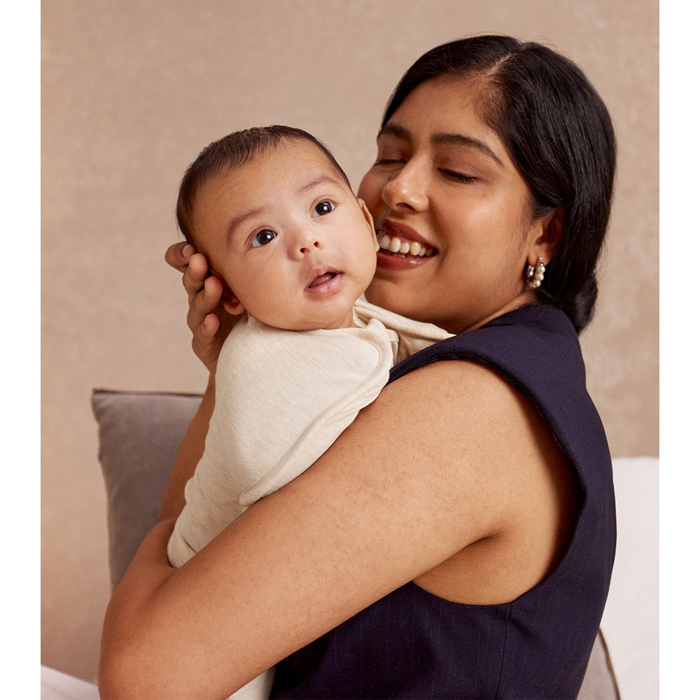 Love To Dream Swaddle Up Original Cotton 1.0 Tog Oatmeal temperature guide view