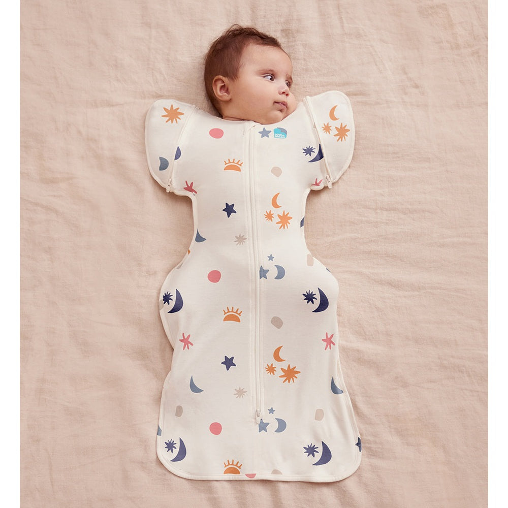 Love To Dream Swaddle Up Transition Bag Organic Cotton 1.0 Tog Buff Lunar front view