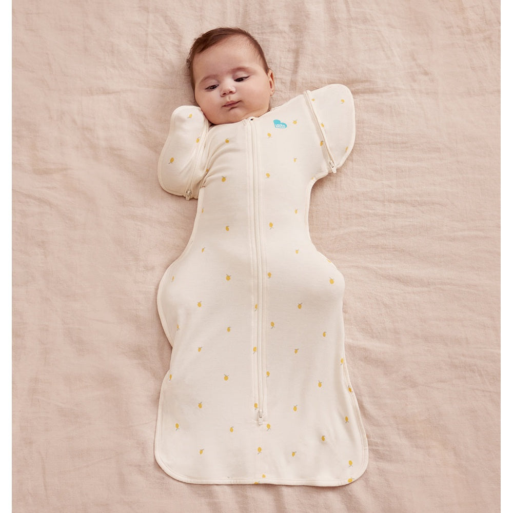 Love To Dream Swaddle Up Transition Bag Viscose From Bamboo 1.0 Tog Cream Lemons front view