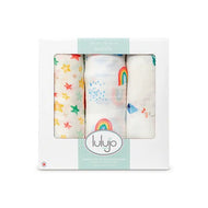 Lulujo Baby Silky Soft Bamboo Swaddles High in the Sky 3Pack