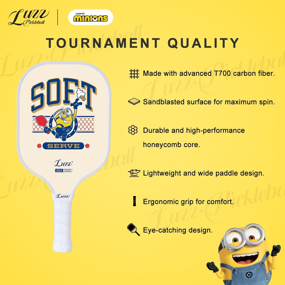 Luzzpickleball Minions Serve Original Paddle (16mm) T700 Carbon Fiber