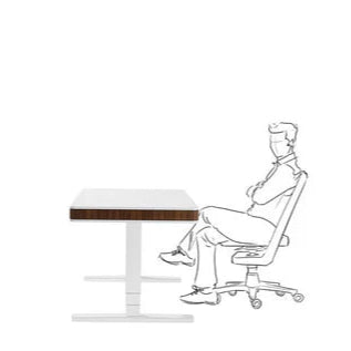 MOLL T7 XL desk in white frame with walnut tabletop for office use