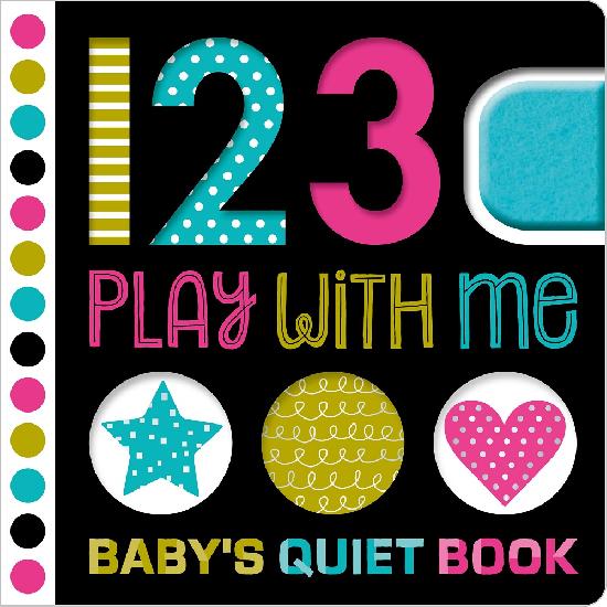 Make Believe Ideas 123 Play With Me baby quiet book with colorful numbers, shapes and dots on a black cover