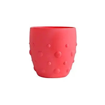 Marcus & Marcus Training Cup red silicone cup with raised bumps for easy gripping.