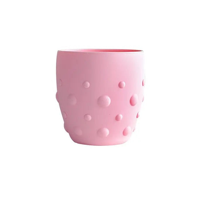 Marcus & Marcus Training Cup pink silicone tumbler with raised dot texture for easy grip