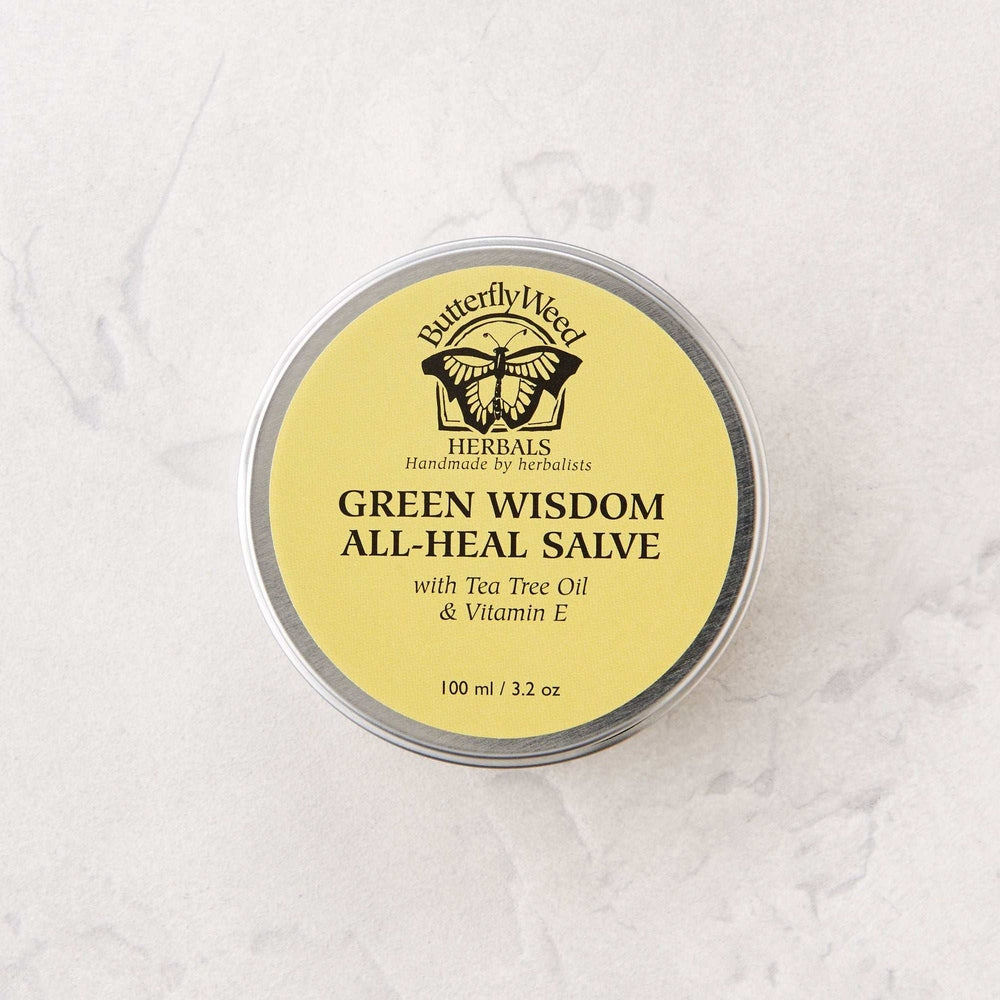 Matter Company Butterfly Weed Green Wisdom All-Heal Salve 3.2 oz tin with yellow label