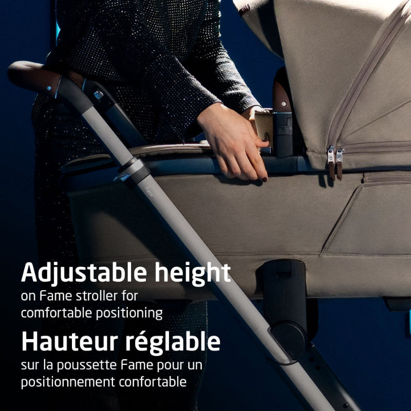 Maxi-Cosi Fame carry cot stroller with adjustable height, gray fabric and dark frame