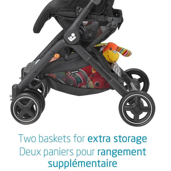 MAXI COSI Lara Ultra Compact stroller with two storage baskets and black frame