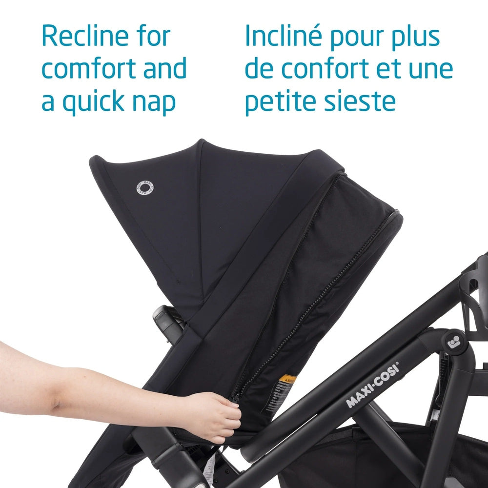 Maxi-Cosi Lila Duo Kit stroller in black with reclining seat for comfort and a quick nap