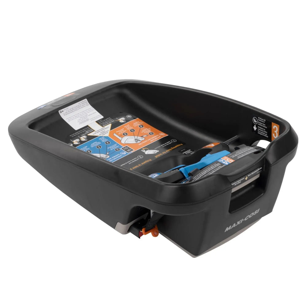 Maxi-Cosi Mico infant car seat base, black with blue LATCH guides