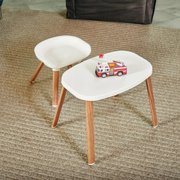 Maxi Cosi Moa 8-in-1 high chair set, white with natural wood legs, two-piece