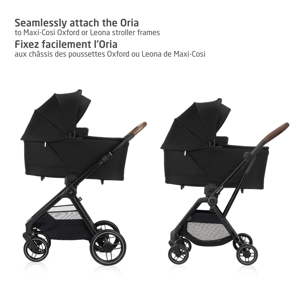 MAXI COSI Oria2 carrycot Twillic Black with matching stroller frames (2)