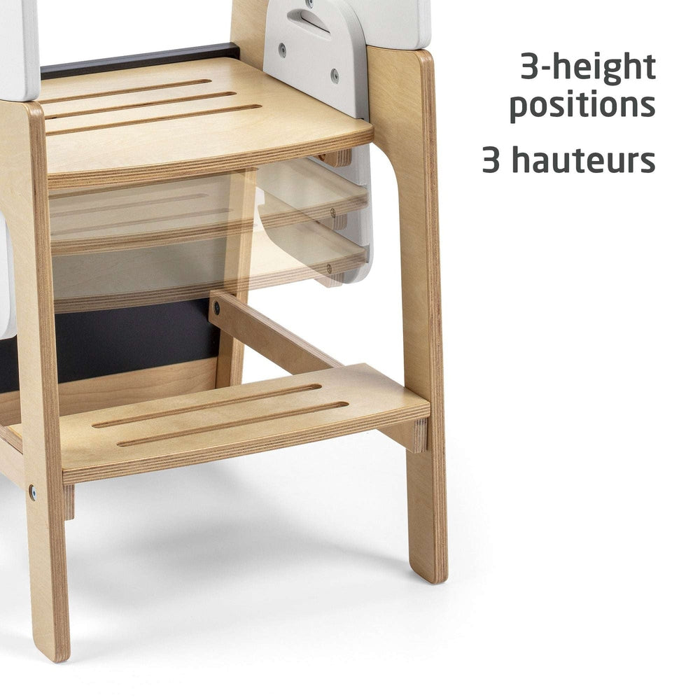 Maxi Cosi Toucan 3-in-1 learning tower in natural wood with 3-height adjustability and slatted steps