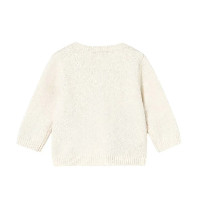 Cardigan Mayoral Apple Knit in cream, soft knit baby sweater by MAYORAL