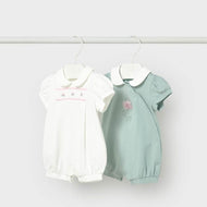Mayoral Baby 2 Pack Short Onesie Set Aqua