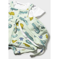 Mayoral Baby Knit Dungarees & Hat Set Apple