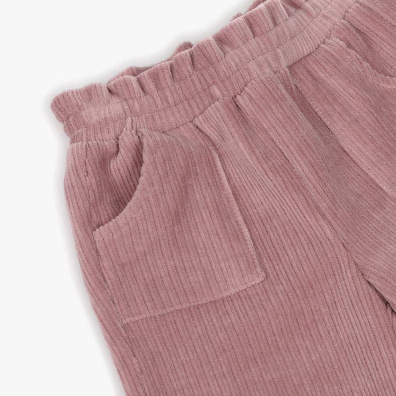 Mayoral corduroy trousers in orchid pink for toddlers with elastic waist and front pocket