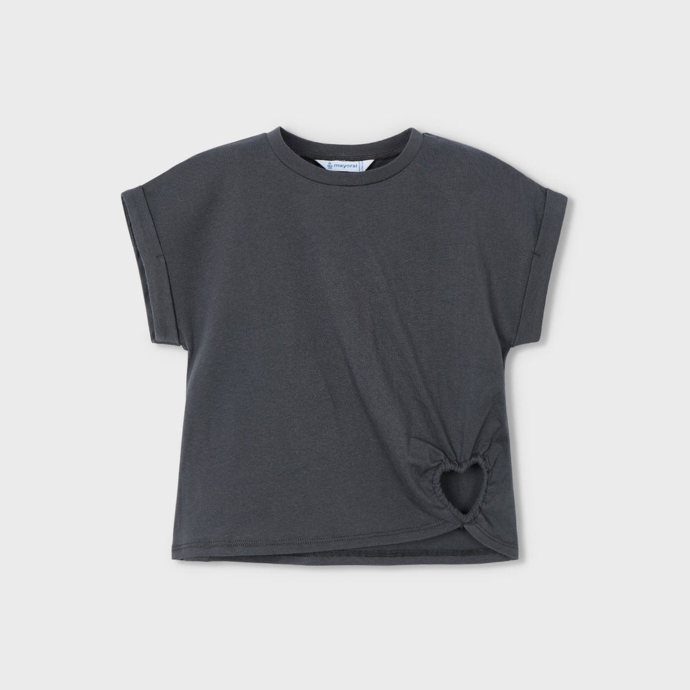 Mayoral Girl Heart T-Shirt Charcoal