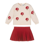 Mayoral Girls Baby Tricot Skirt Set Red