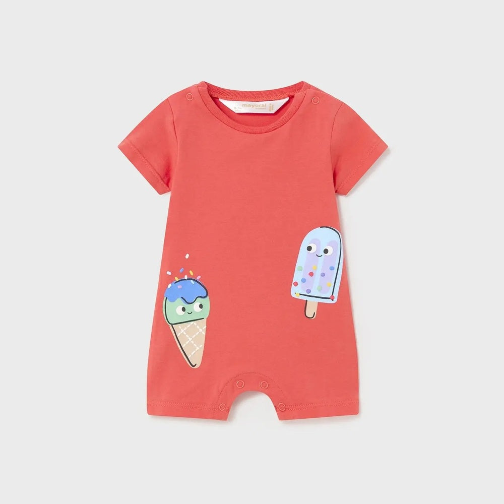 Mayoral Newborn 3-Pack Romper Papaya