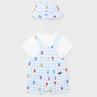 Mayoral Newborn 3-Piece Printed Set Light Blue