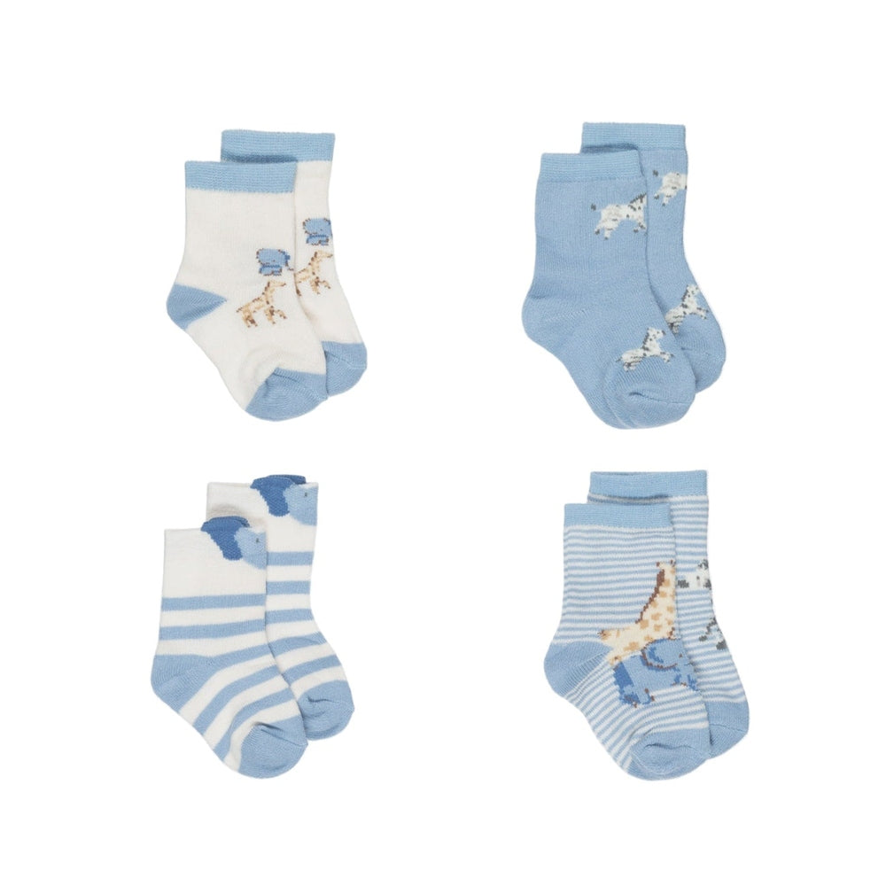 Mayoral Newborn 4-Pack Socks Blue Bell