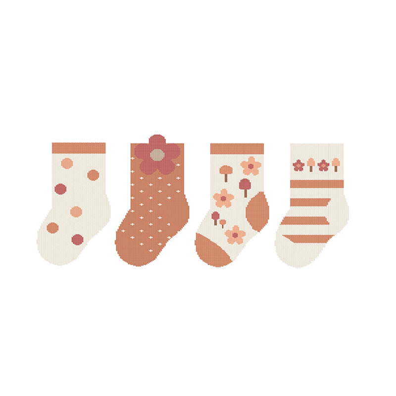 Mayoral Newborn 4-Pack Socks Cinammon