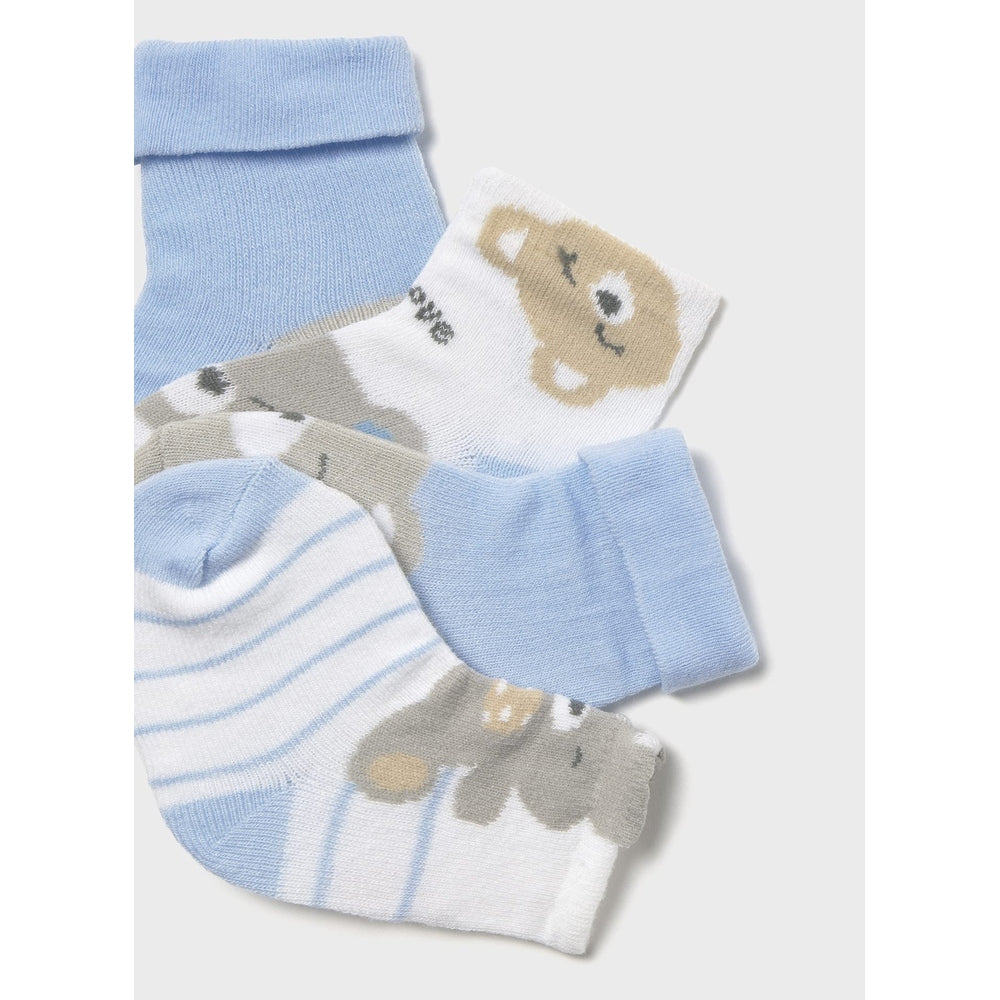 Mayoral Newborn 4-Pack Socks Sky