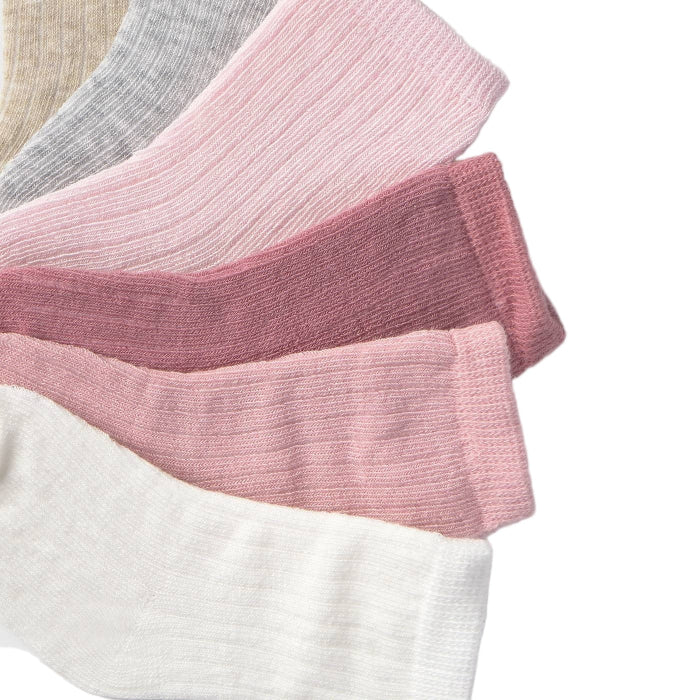 MAYORAL newborn socks 6-pack in pink, rose, beige, gray and white