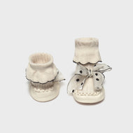 Mayoral Newborn Bow Shoes Cream