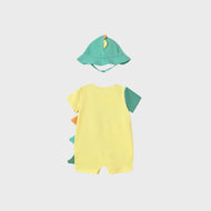 Mayoral Newborn Dinosaur Romper With Hat Loro