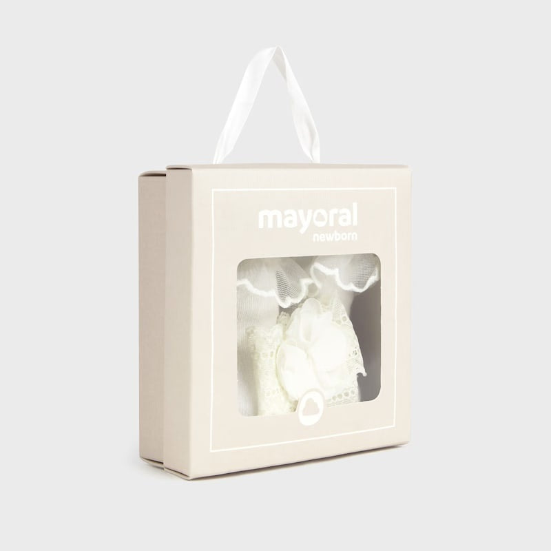 Mayoral Newborn Headband And Socks Set Natural