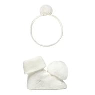 Mayoral Newborn Headpiece And Socks Set Natural