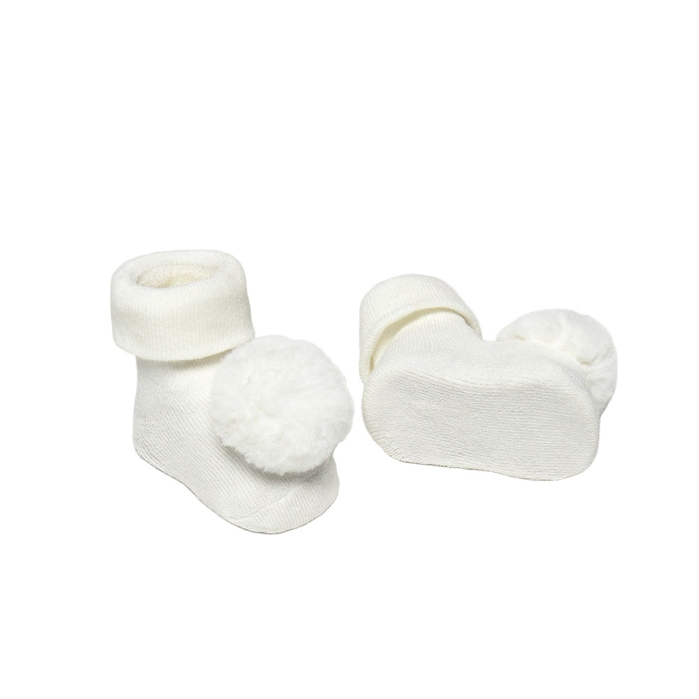 Mayoral Newborn Headpiece And Socks Set Natural