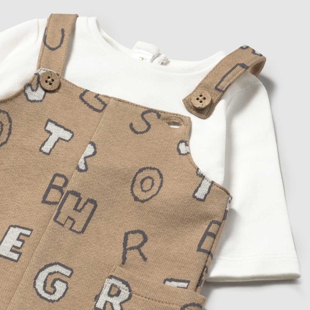 Mayoral Newborn Jacquard Romper Peanut