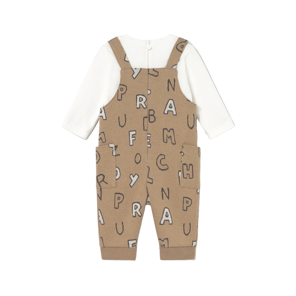 Mayoral Newborn Jacquard Romper Peanut