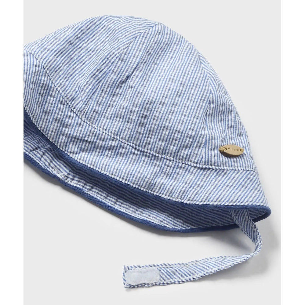 Mayoral Newborn Romper With Hat Seersucker