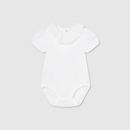Mayoral Newborn Ruffled Bodysuit White