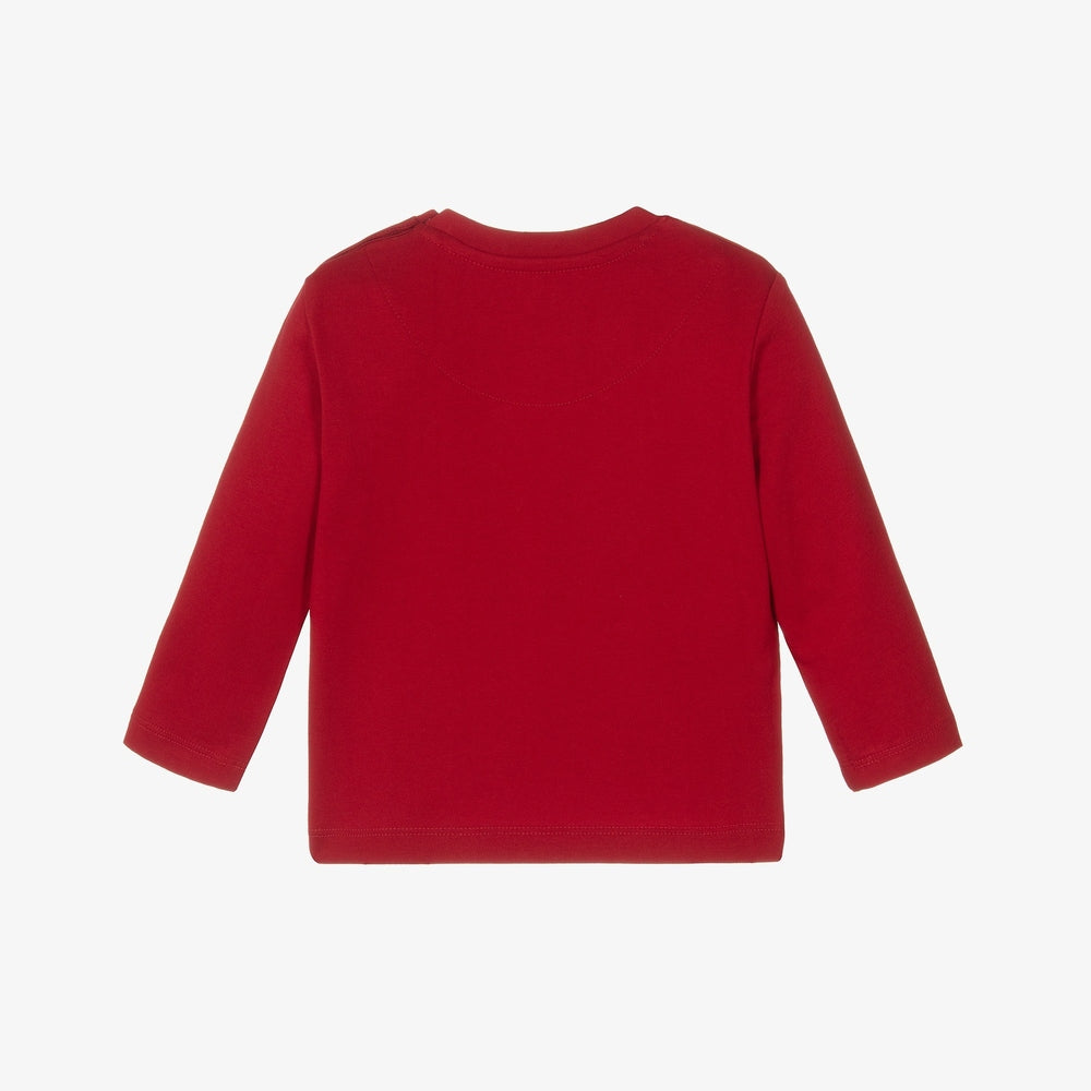 Mayoral red polar bear and penguin baby top, long-sleeve shirt