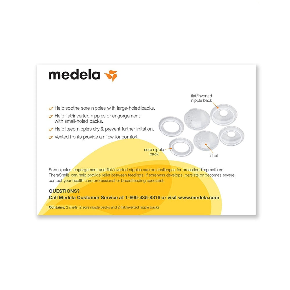 Thera Shells breast shields kit by MEDELA, 2 transparent shells and back pieces for nursing comfort