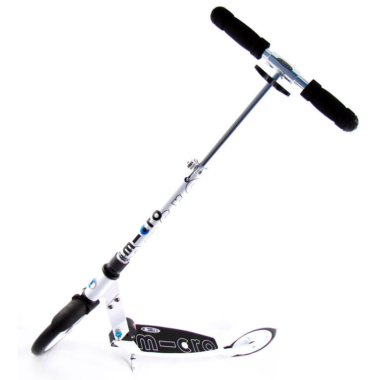 Micro Classic White Scooter with foam-grip handles and adjustable T-bar, MICRO brand