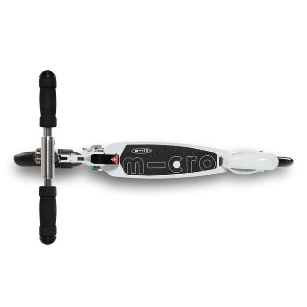 Micro Classic White Scooter with black grip handlebars and white deck