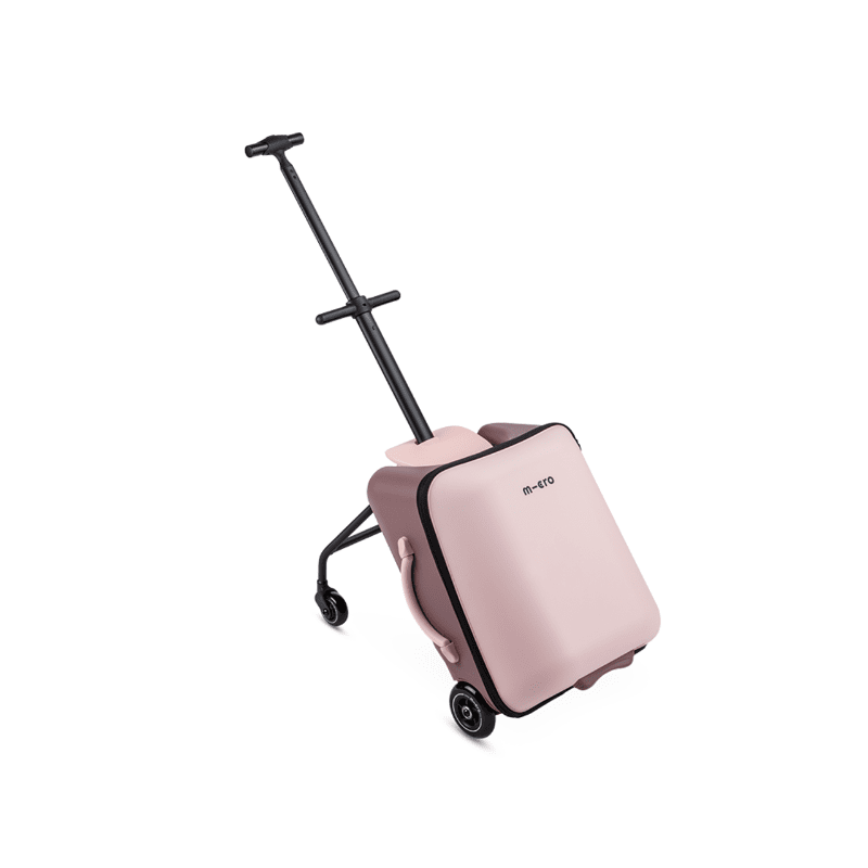 Micro Luggage Eazy Allrounder pink suitcase with telescoping handle and wheels