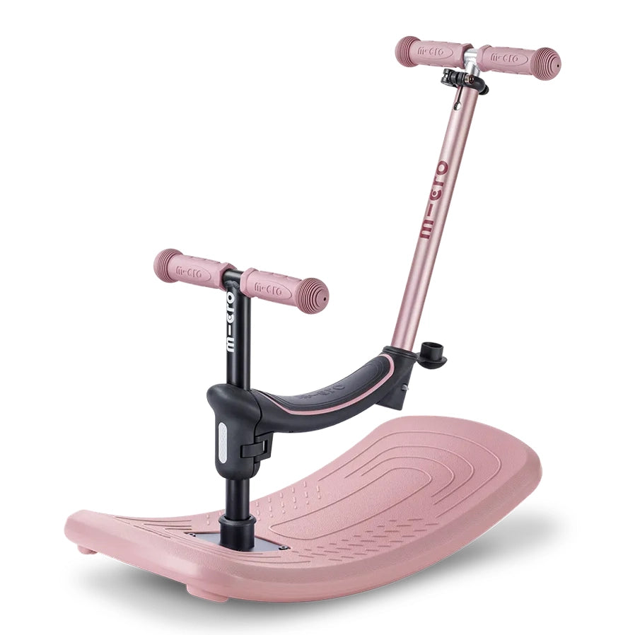 Micro Rock & Go Led Scooter in pink with LED-lit stem and pink grips, ready to ride.