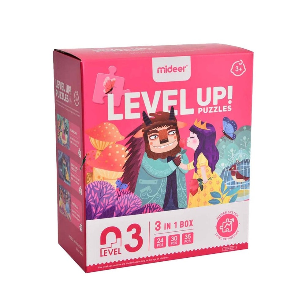 Mideer Level Up Puzzle Level 03 Princess Fate 89pcs pink box toy puzzle set