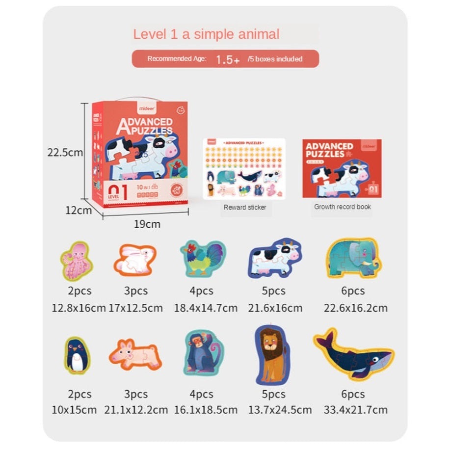 Mideer Advanced Puzzle Level 01 Animal 40pcs