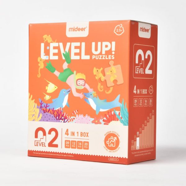 Mideer Level 2 Advanced Puzzle Life 57 pcs box with orange packaging and underwater scene