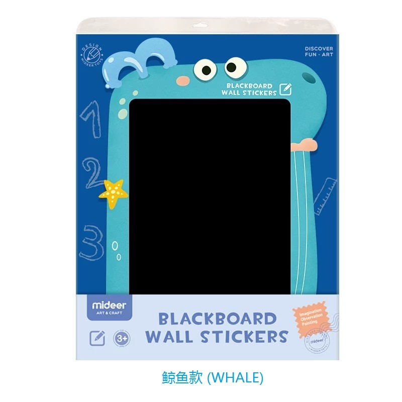 MIDEER whale-shaped blackboard wall stickers in blue for kids' art and drawing