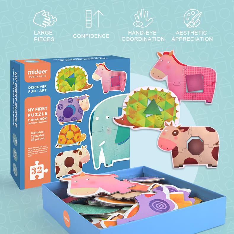Mideer My First Puzzle Geometry & Animal 32 pcs