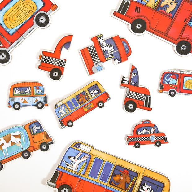MIDEER My First Puzzle Traffic colorful vehicle puzzle pieces for toddlers, toy transportation set